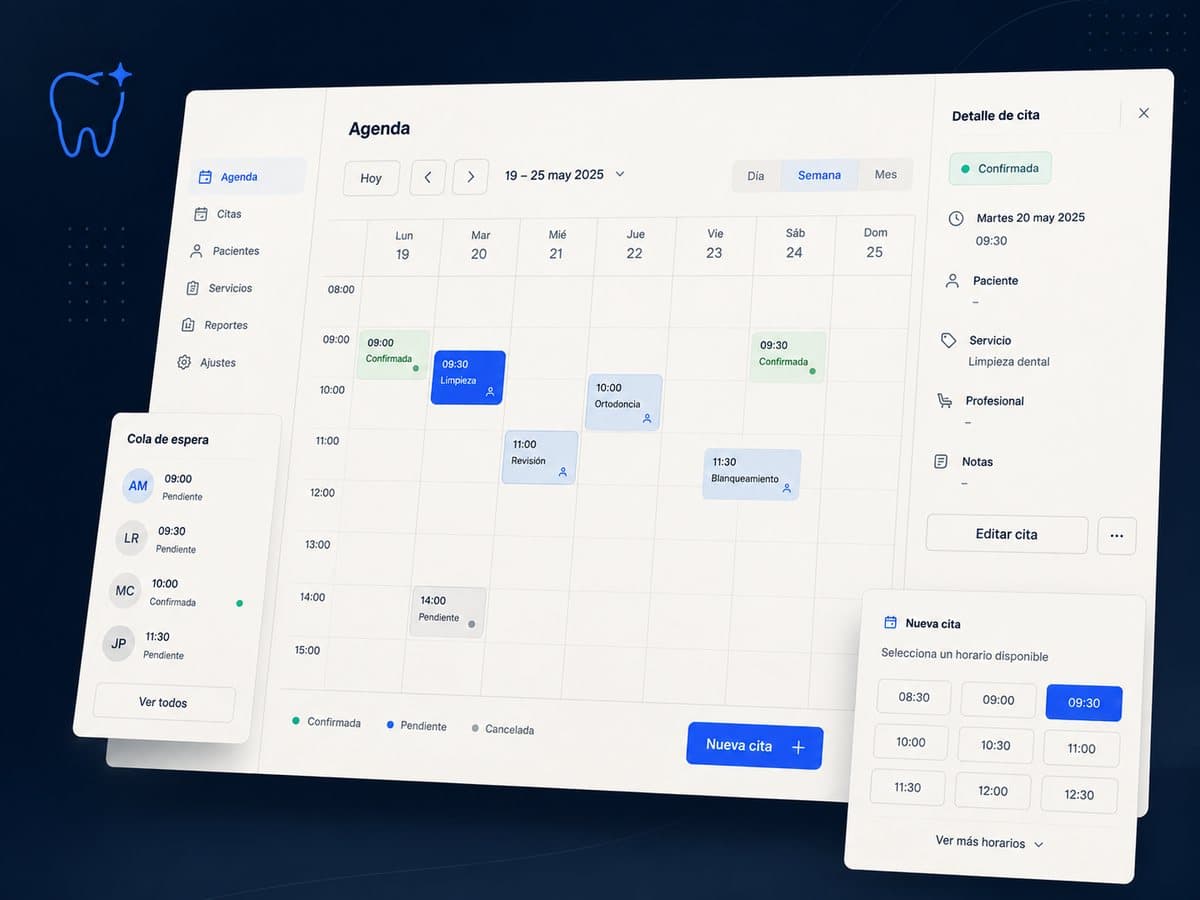 Mockup of Booking system for a dental clinic